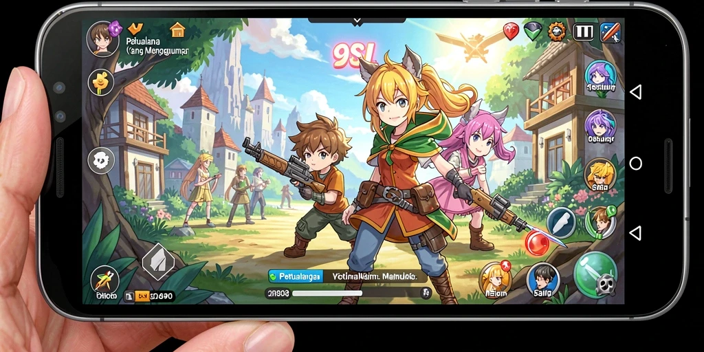 Menampilkan gameplay yang seru dan karakter Anime yang menawan.