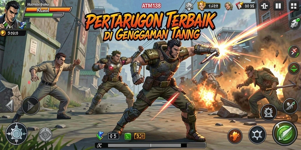 Screeenshot menunjukkan momen seru saat karakter bertarung.