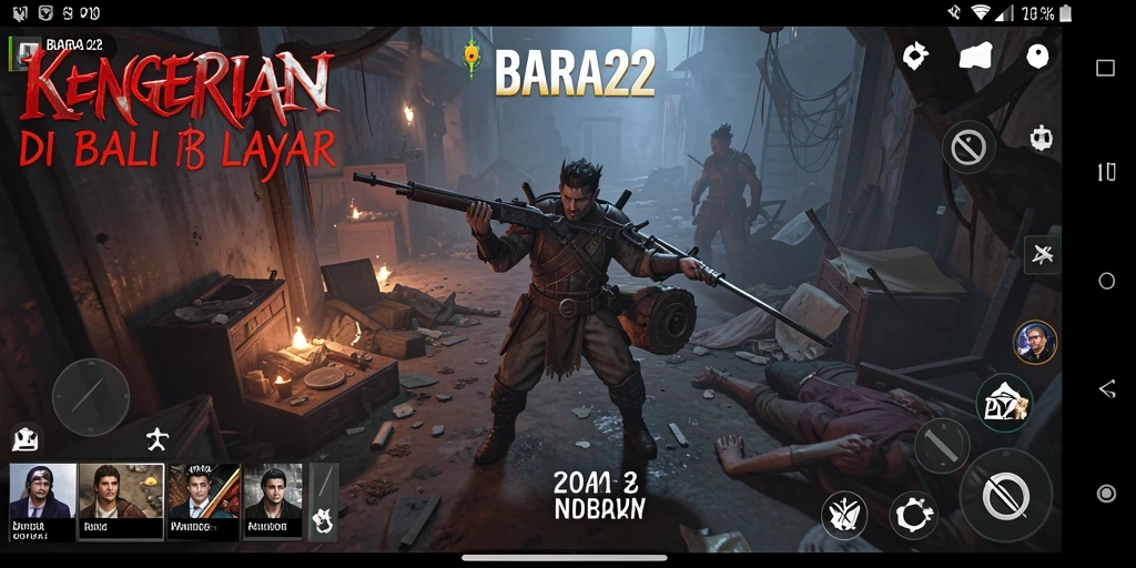 Screenshot gameplay BARA22 yang menampilkan suasana mencekam.