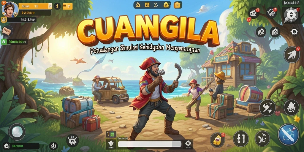 Tampilan gameplay CUANGILA yang menakjubkan dengan karakter dan lingkungan yang interaktif.