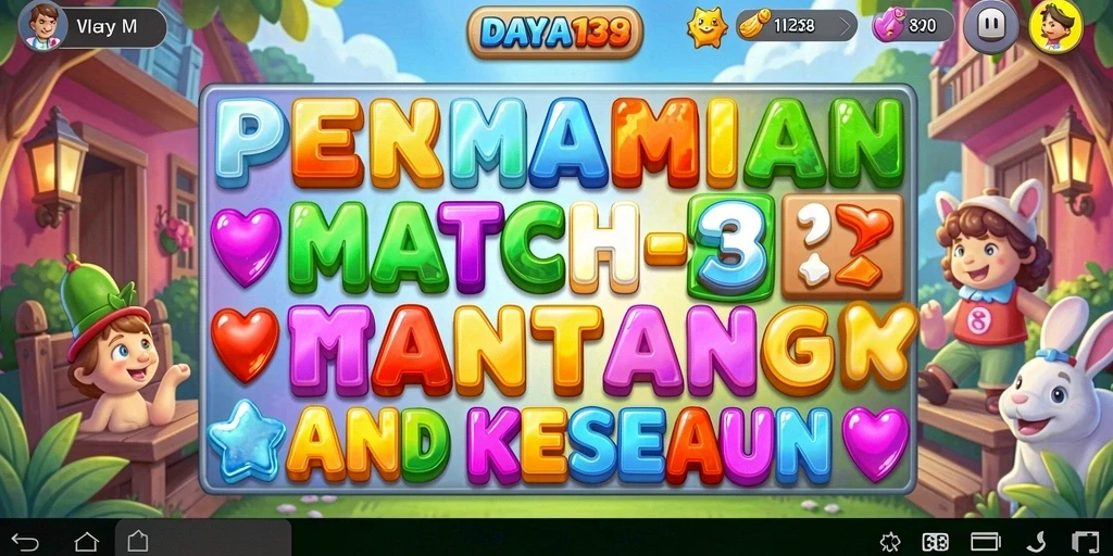 Tampilan gameplay DAYA138 yang menampilkan kombinasi permata yang berwarna-warni.