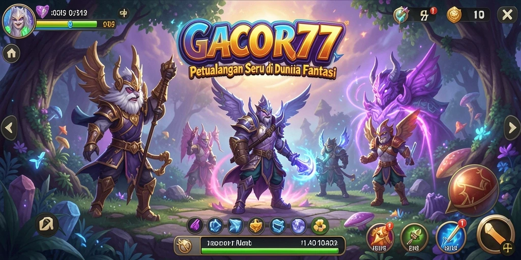 Tangkapan layar utama GACOR77 menunjukkan aksi gameplay yang mendebarkan.