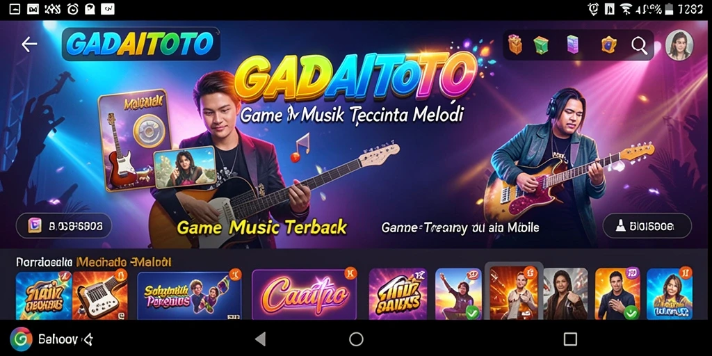 Tampilan gameplay menarik dari GADAITOTO dengan berbagai pilihan lagu.