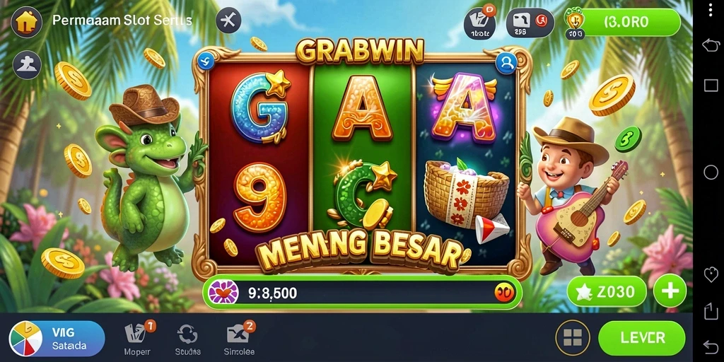 Screenshot gameplay menunjukkan pengalaman seru bermain slot di GRABWIN.