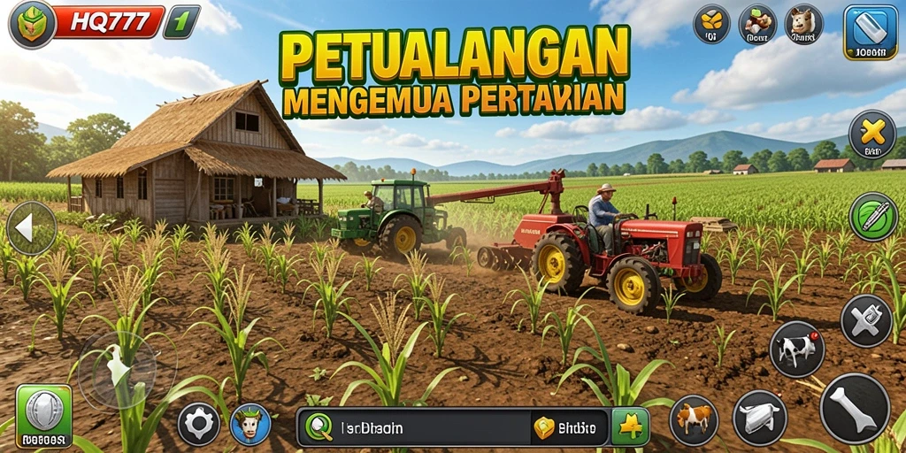 Tampilan gameplay seru di dunia pertanian HQ777.