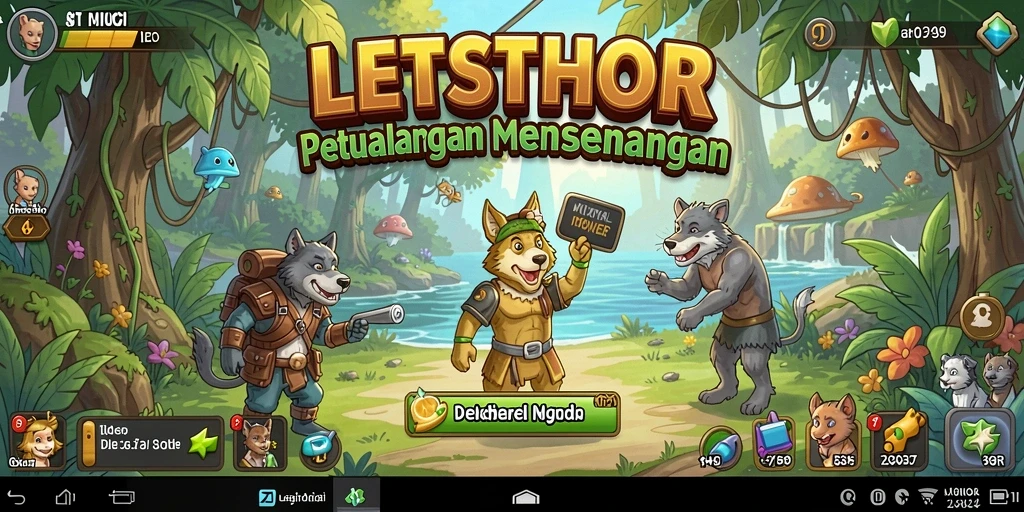 Tampilan gameplay LETSTHOR yang menyenangkan dan memikat.