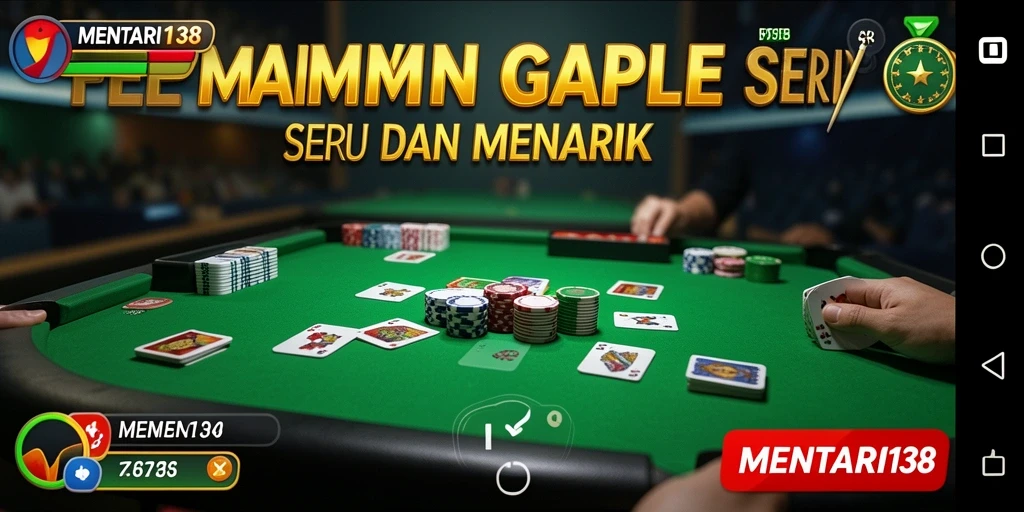 Screenshot MENTARI138 menunjukkan gameplay Gaple yang interaktif dan menyenangkan.