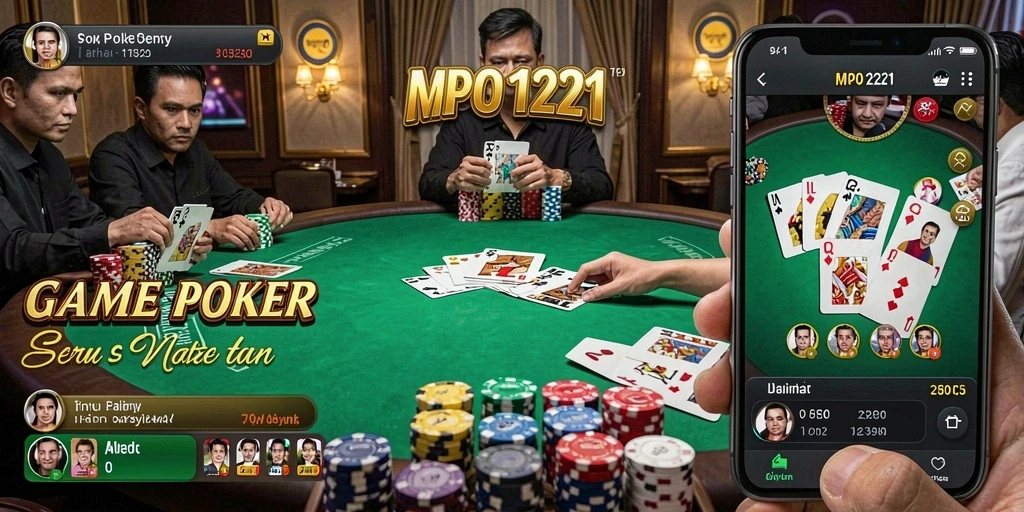 Tampilan gameplay seru dalam permainan Poker MPO1221.