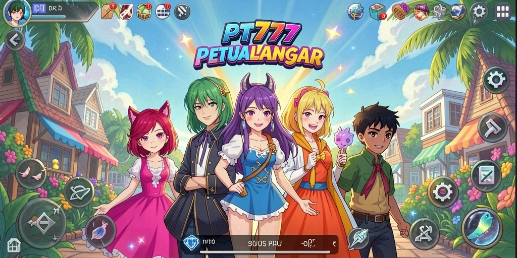 Tampilan gameplay PT777 yang mempesona dengan karakter anime.