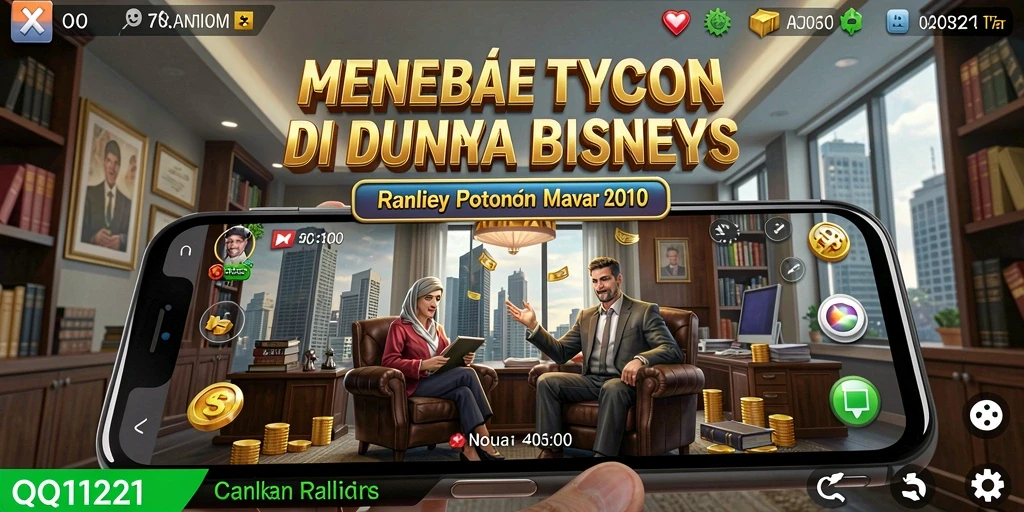 Screenshot menunjukkan pemain mengelola bisnis dalam QQ1221.