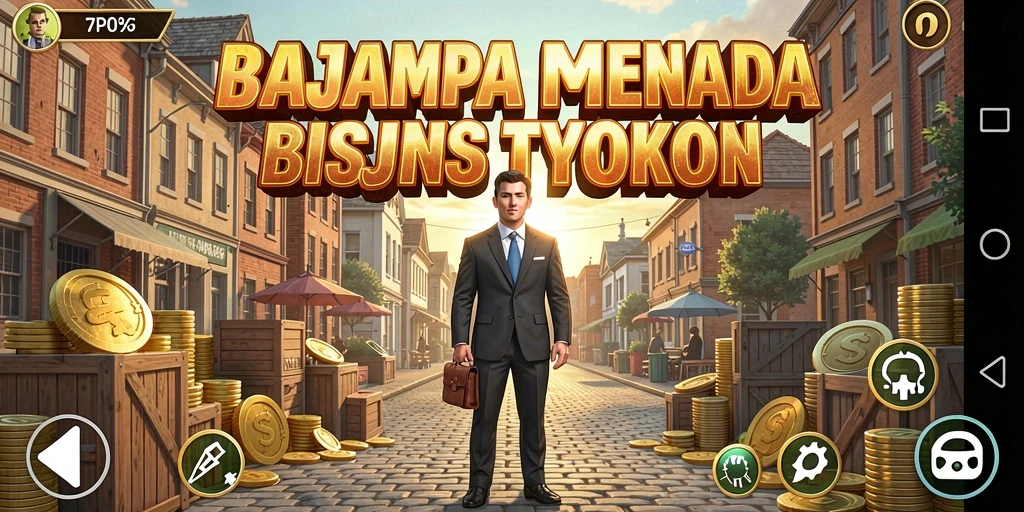 Screenshot utama RAJAMPO menampilkan gameplay bisnis yang menarik.
