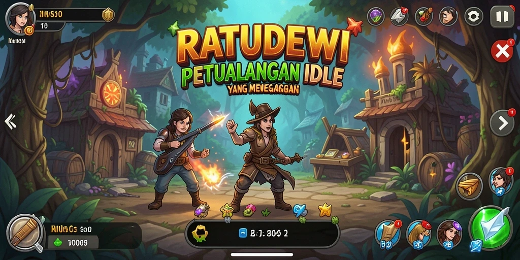 Screenshot gameplay RATUDEWI menunjukkan aksi karakter yang menarik dalam mode Idle.