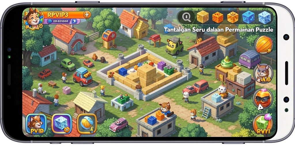 Tampilan gameplay RPVIP3 yang menantang dan interaktif.