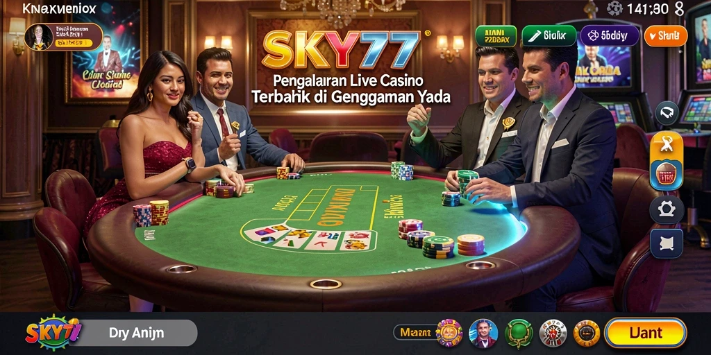 Tampilan gameplay Live Casino yang memikat di SKY77.