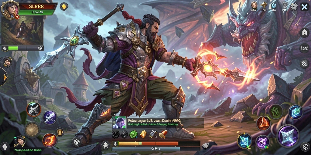 Screenshot utama SL888 menampilkan aksi seru dalam gameplay ARPG.