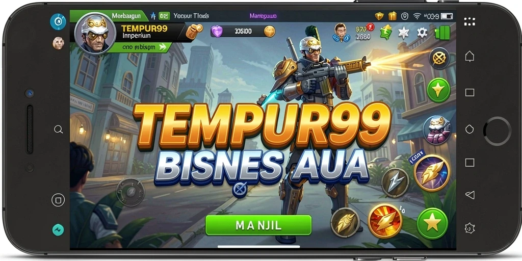 Tampilan gameplay TEMPUR99 yang menarik dan penuh warna.