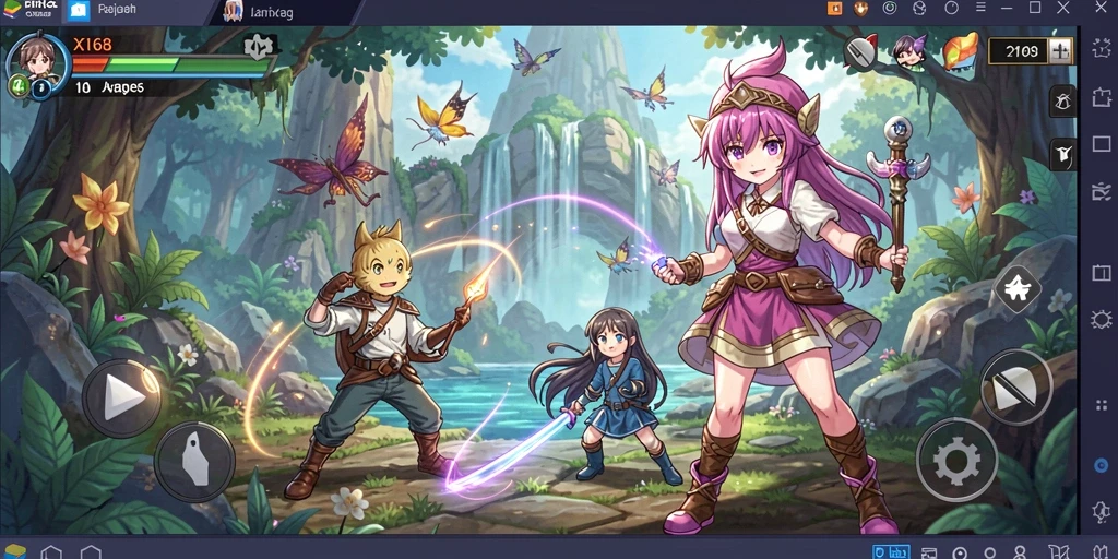 Tampilan gameplay X168 penuh aksi dan karakter Anime.